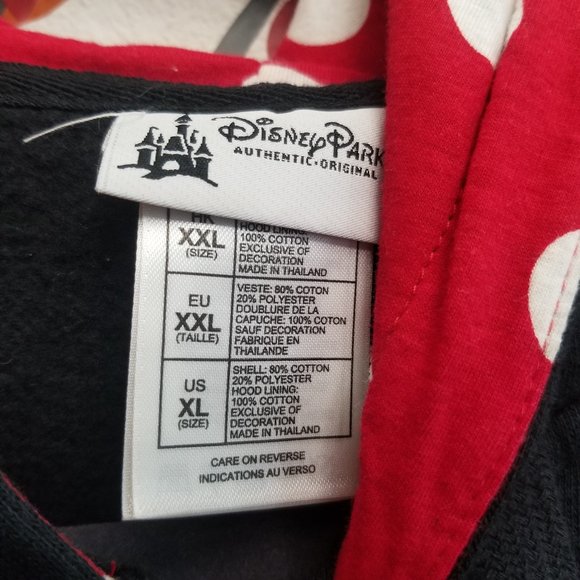 Minnie Mouse Ears Hoodie Jacket Polka Dot XL - Picture 5 of 6